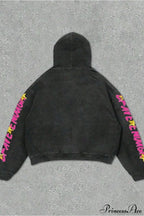 Hip-Hop Rock Character Letter Print Loose Hoodie