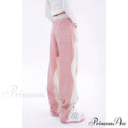 Hip Hop Street Style Pink White Baggy Jeans