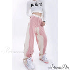 Hip Hop Street Style Pink White Baggy Jeans