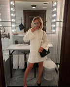 Nahir Chic Mini Dress with a Contrasting Bow At the Back Elevated Occasion Wear
