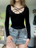 Hollow Lace Sleeve Knit Top