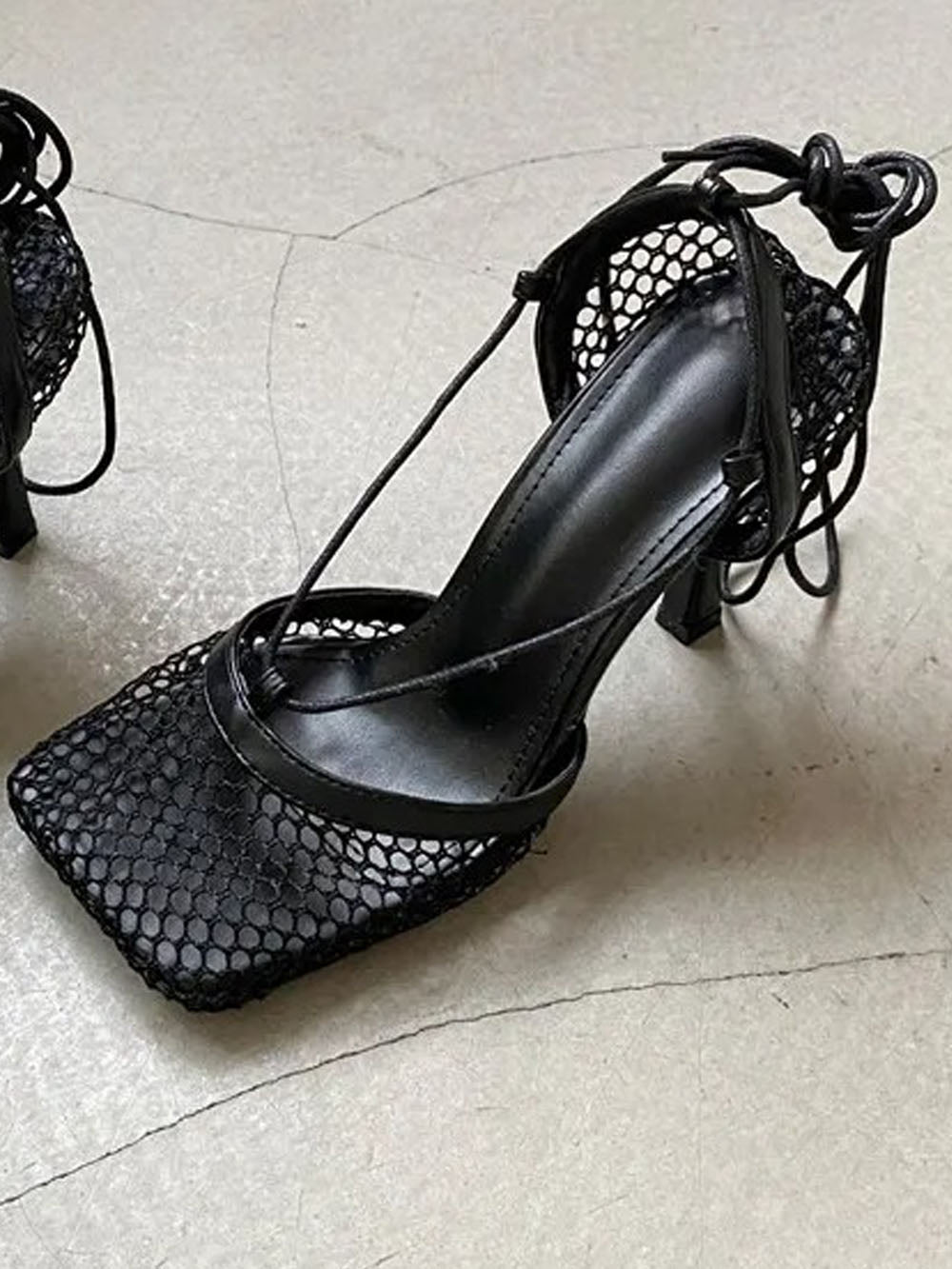 Hollow Mesh High Ankle Heel