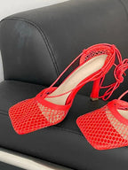 Hollow Mesh High Ankle Heel