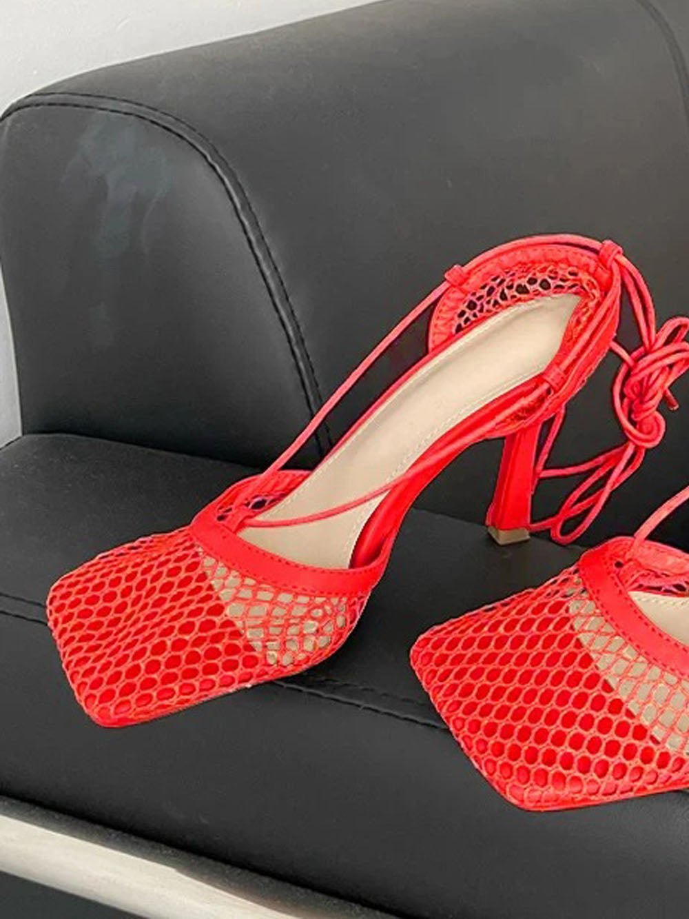 Hollow Mesh High Ankle Heel