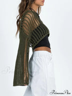 Hollow Out Crochet Trendy Cover Up Maxi Dress
