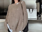 Hollow Out Lazy Style Pullover Sweater