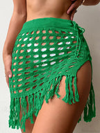 Hollow Out Mesh Beach Wrap Skirt Cover Up