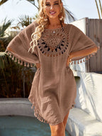 Hollow Out Tassel Bikini Cover Up