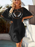 Hollow Out Tassel Bikini Cover Up