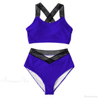 Hollow Solid Color High Waist Two Piece Set