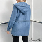 Hooded Autumn Winter Lapel Loose Open Front Chic Stylish Elegant Fashionable Versatile Short Women's Jacket