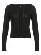 Hooded Button Graceful Front Knit Cardigan