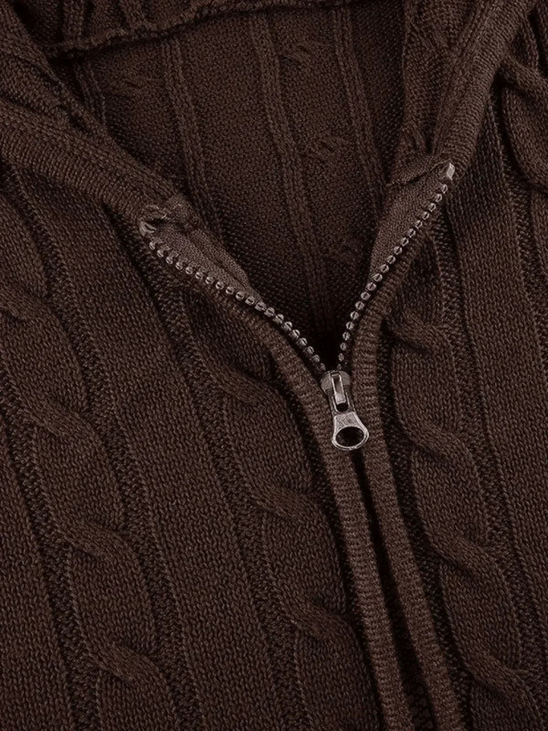 Hooded Button Graceful Front Knit Cardigan