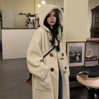 Hooded Fleece Lined Mid-Length Overcoat