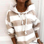 Hoodie Striped Women's Casual Pullover Sweatshirt
