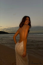 Hotfix Crystal Halter Backless Bodycon Party Dress