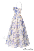 Hydrangea Spaghetti Stylish Strap Midi Dress
