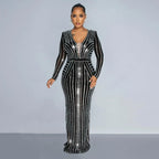 Crystal Rhinestone Long Party Dress