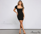 Iconic Glam Puff Charming Sleeve Mini Dress