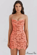 Ilayda Embroidered Floral Charming Lace Mini Dress