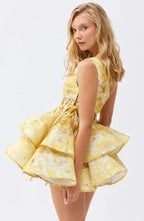 Paula Premium Floral Print One Shoulder Chiffon Mini Dress Everyday Luxe Edit