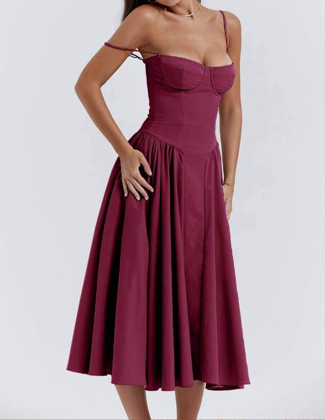 Carolyn Sleeveless Corset Midi Dress
