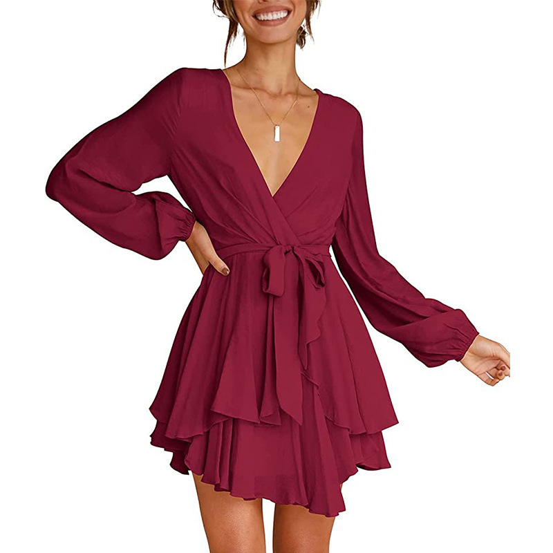 Ludmila Boutique Dress with Lantern Sleeves Chic Silhouette Collection