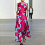 Natalia Elevated Floral Print Tunic Evening Dress Chic Silhouette Collection