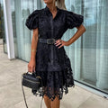Faina Short Sleeve Mini Dress for Women Office and Evening