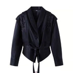 Mishika Crinkled Faux Leather Jacket