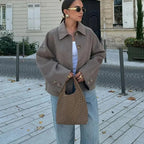 Arina Lapel Button-Up Jacket