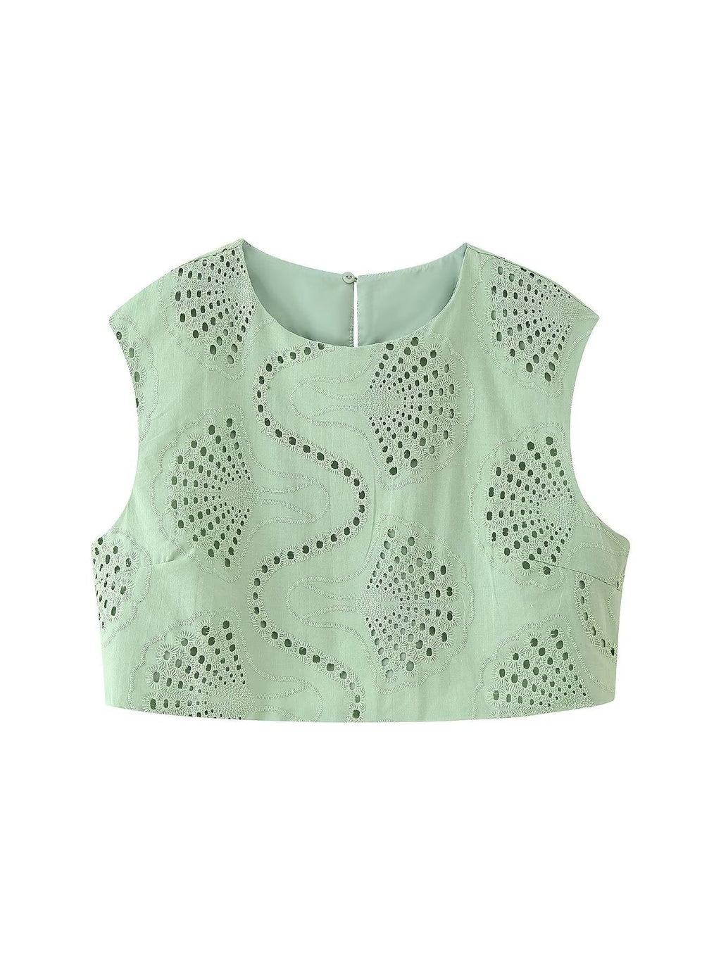 Alaura Green Embroidered Skirt Set
