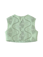 Alaura Green Embroidered Skirt Set