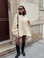 Azalea Textured Loose Knit Sweater