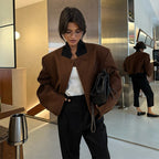 Isela Padded Shoulder Cropped Jacket
