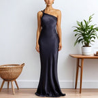 Flawless and Free One Shoulder Relaxed Slit Maxi Dress
