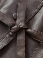 Mishika Crinkled Faux Leather Jacket