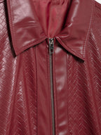 Catalyna Burgundy Faux Leather Jacket