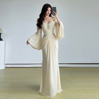 Strapless Low-Cut Floor-Length Dress