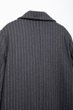 Kassidee Striped Lapel Long Coat
