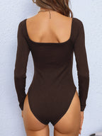 Boat Neck Knitted Bodysuit