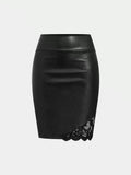 Buttock Lace Zipper Skirt