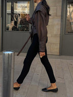 Mishika Crinkled Faux Leather Jacket