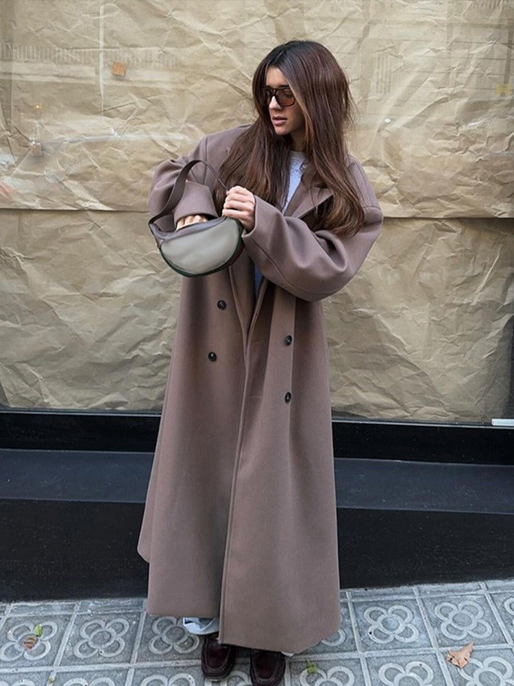 Violette Double-Breasted Long Coat