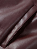 Jesse Burgundy Faux Leather Cropped Jacket