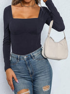Boat Neck Knitted Bodysuit
