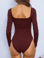Boat Neck Knitted Bodysuit