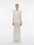 Gaelthis Strapless Ruched Draped Maxi Dress