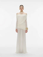Gaelthis Strapless Ruched Draped Maxi Dress