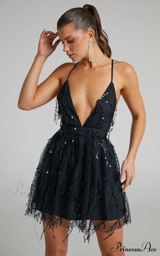 In the Stars Charming Sequin Mini Party Dress